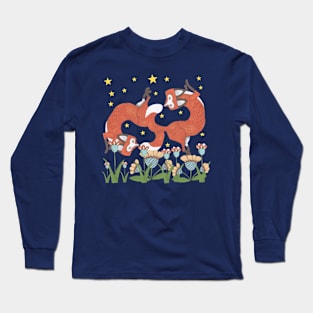 Foxes Trot, through the midnight garden. Long Sleeve T-Shirt